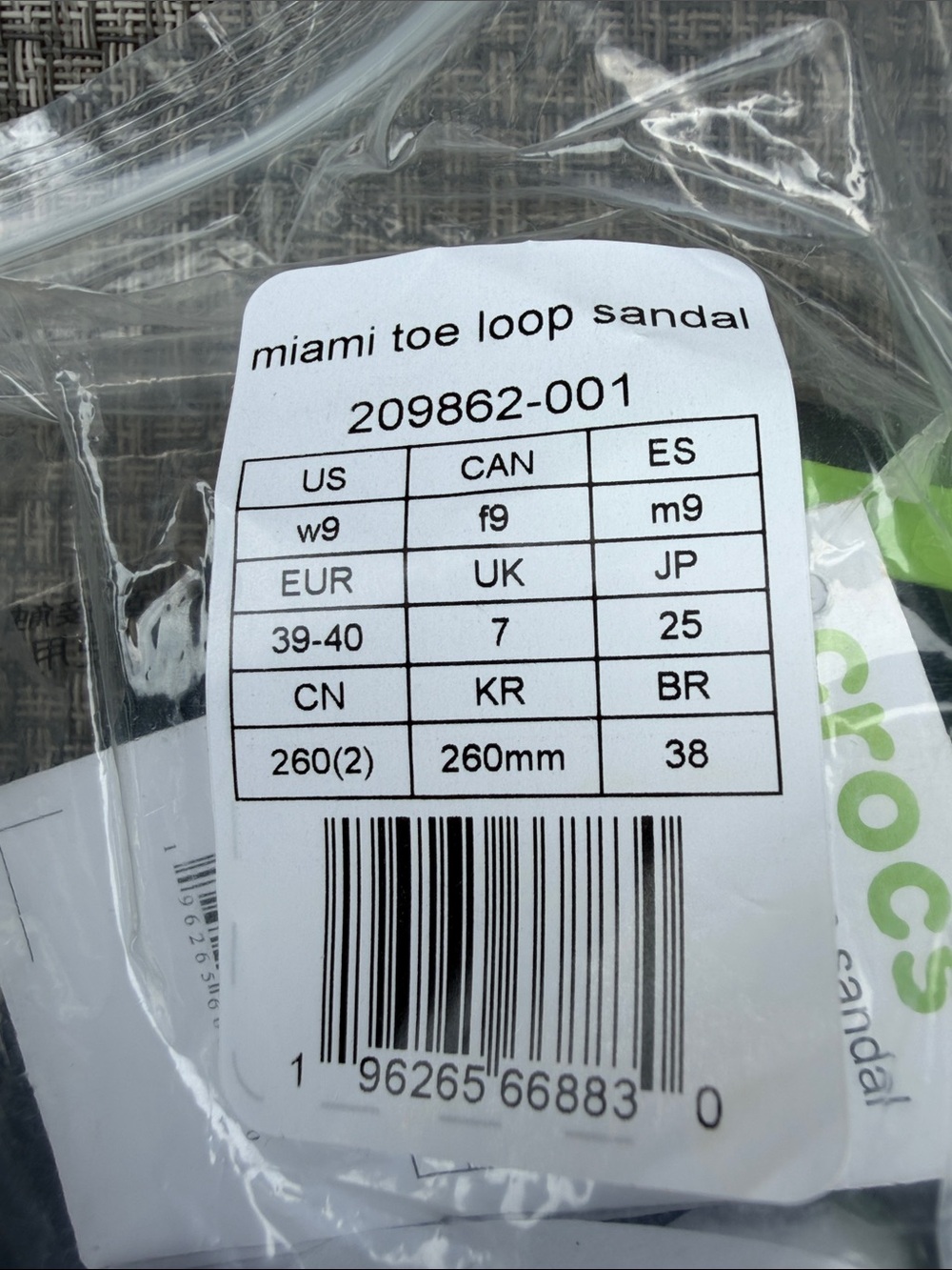 BNWT CROCS Black Miami Toe Loop Double-Strap Slide Sandals - Picture 12 of 12